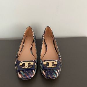 Tory Burch “Gigi” Low Heel Pump -Multicolor satin